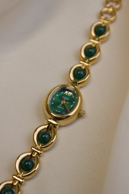 GEDI Gold Oval Emerald-Loop Watch (photo 6)