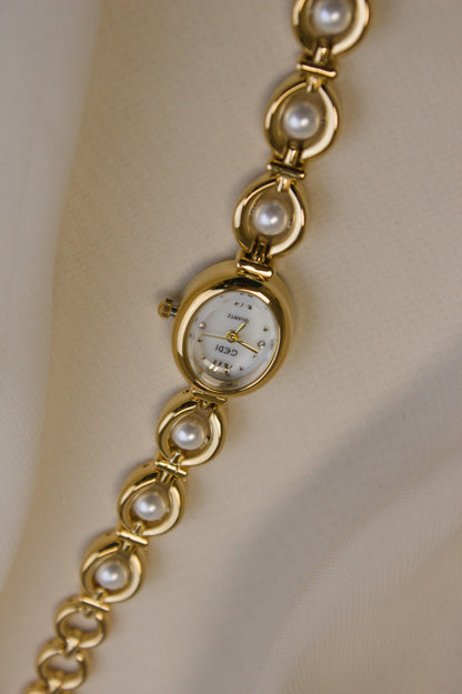 GEDI Gold Oval Tiger's-Eye Loop Watch (photo 5)