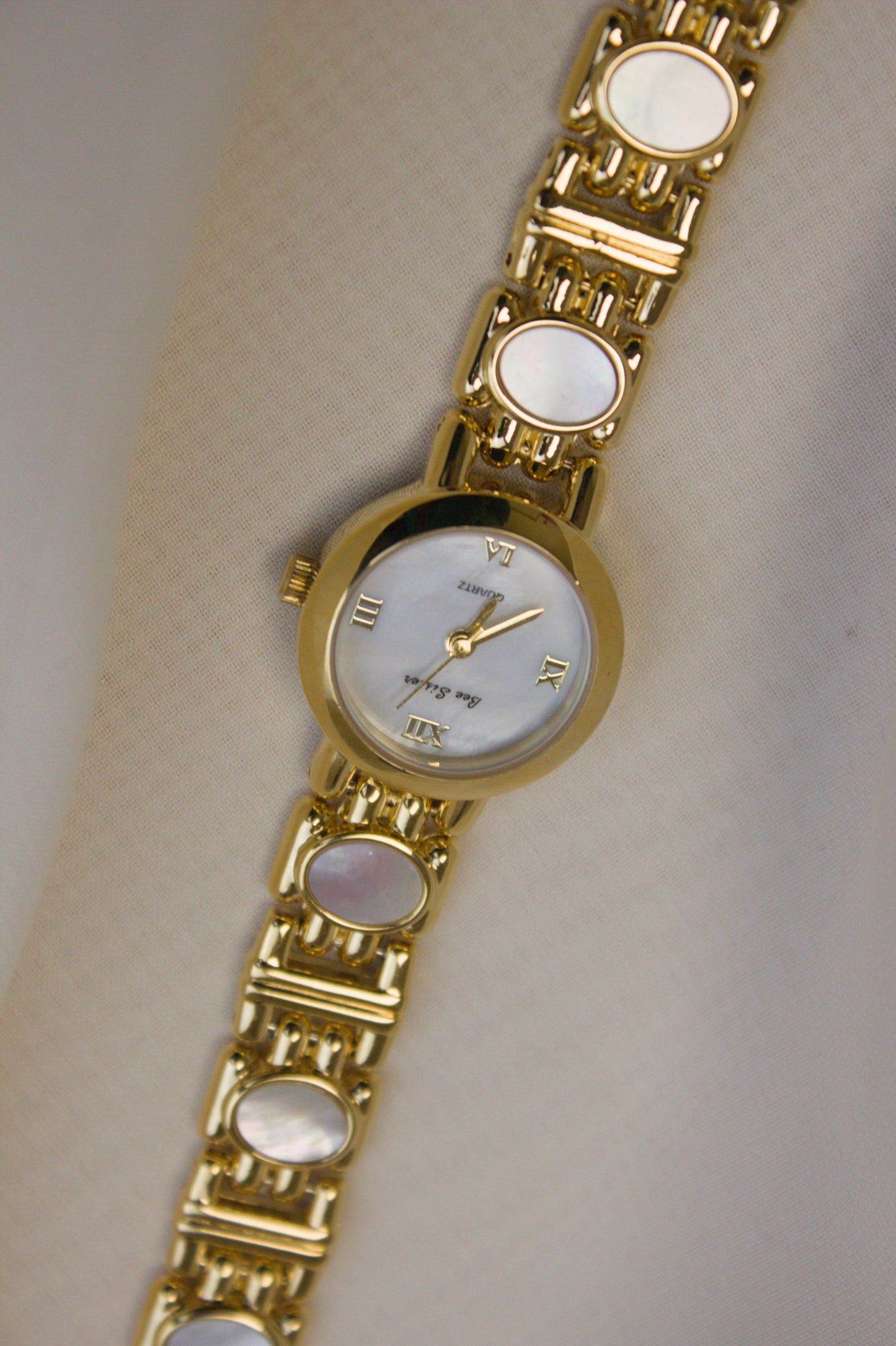 Silver Oval Jade Bar-Link Watch (photo 8)