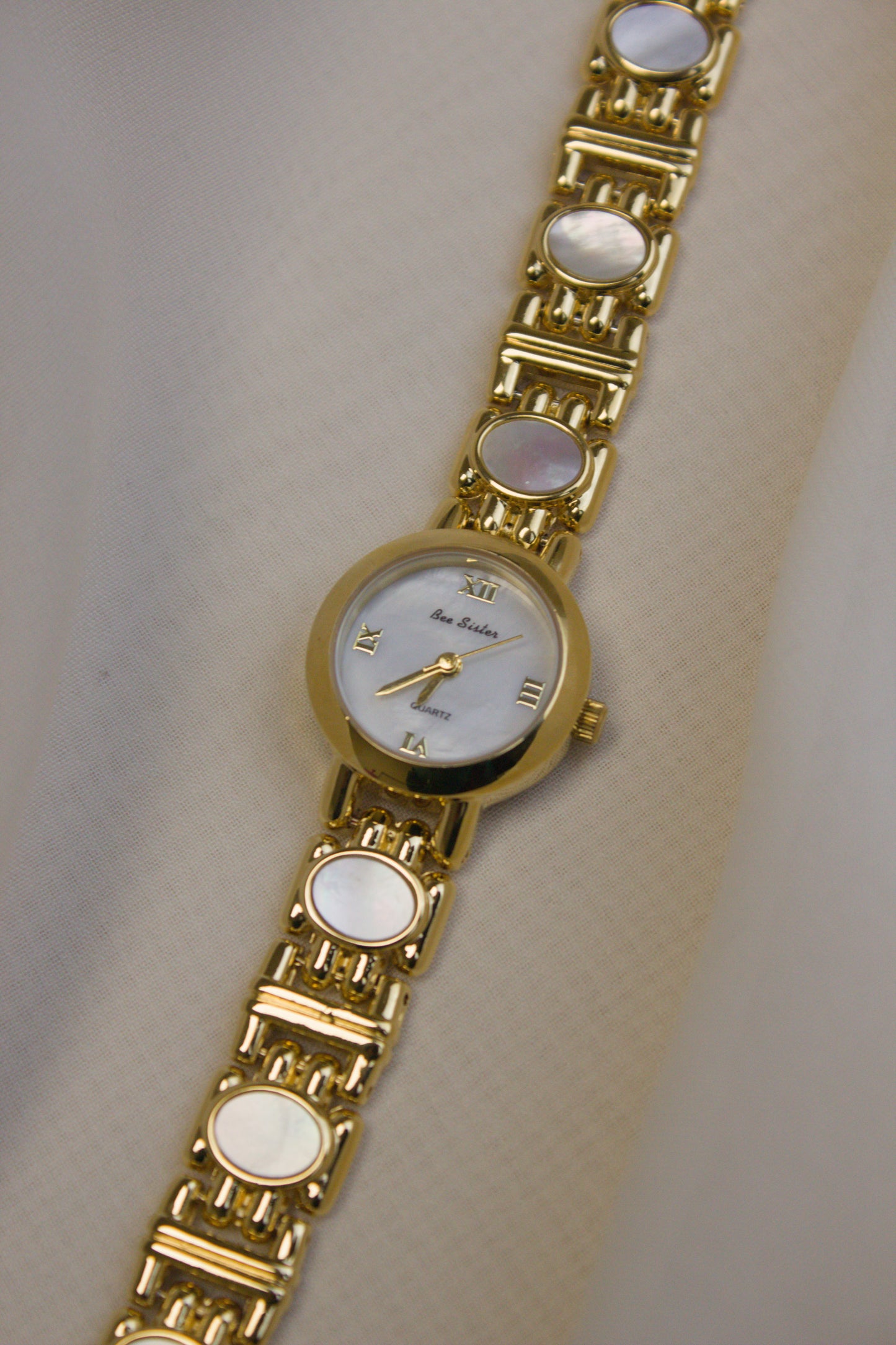 Silver Oval Jade Bar-Link Watch (photo 10)