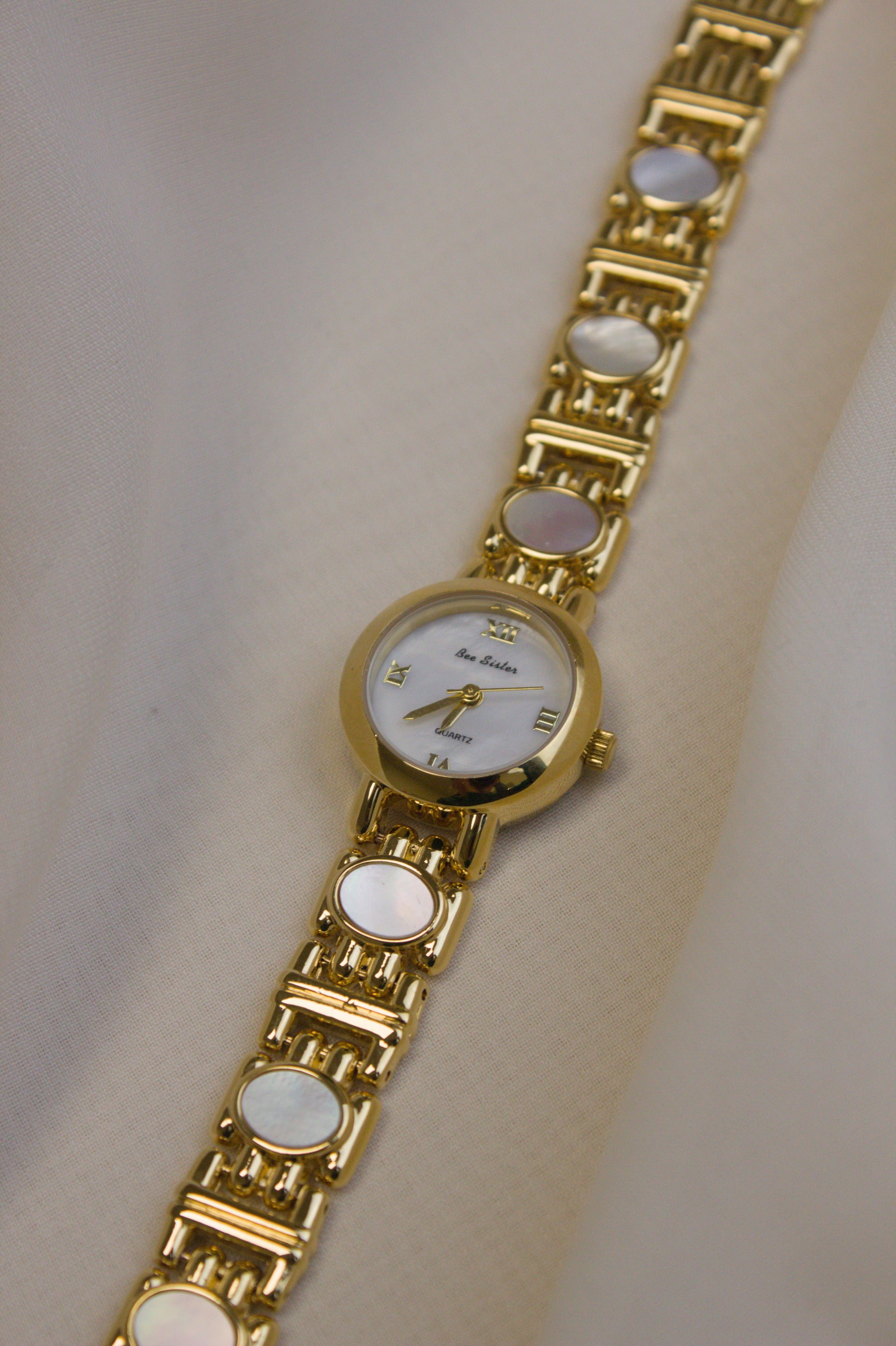 Silver Oval Jade Bar-Link Watch (photo 11)
