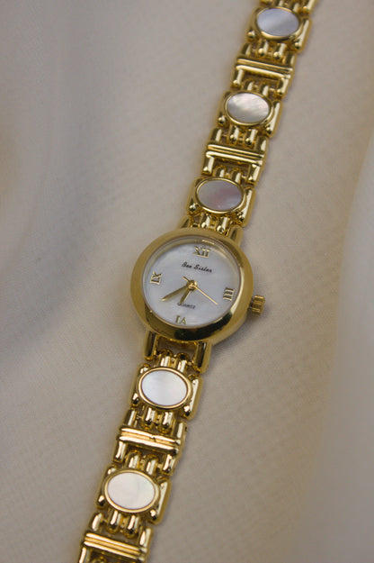 Gold Round Mother-of-Pearl Bar Watch (photo 2)