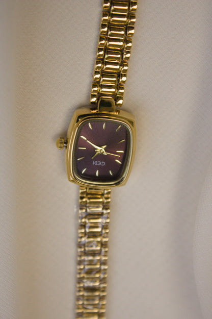 Gold Round Mother-of-Pearl Bar Watch (photo 4)