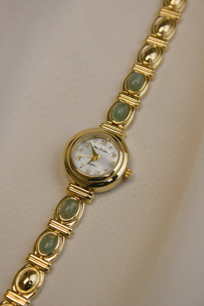 Gold Round Mother-of-Pearl Bar Watch (photo 20)