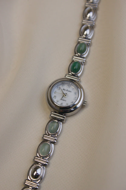 Gold Round Jade Bar Watch (photo 5)
