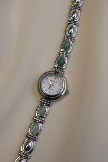 Gold Round Jade Bar Watch (photo 6)