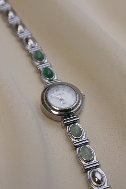 Gold Round Jade Bar Watch (photo 8)