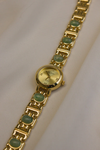 Gold Round Rainbow Cabochon Bar Watch (photo 7)