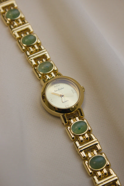 Gold Round Rainbow Cabochon Bar Watch (photo 9)