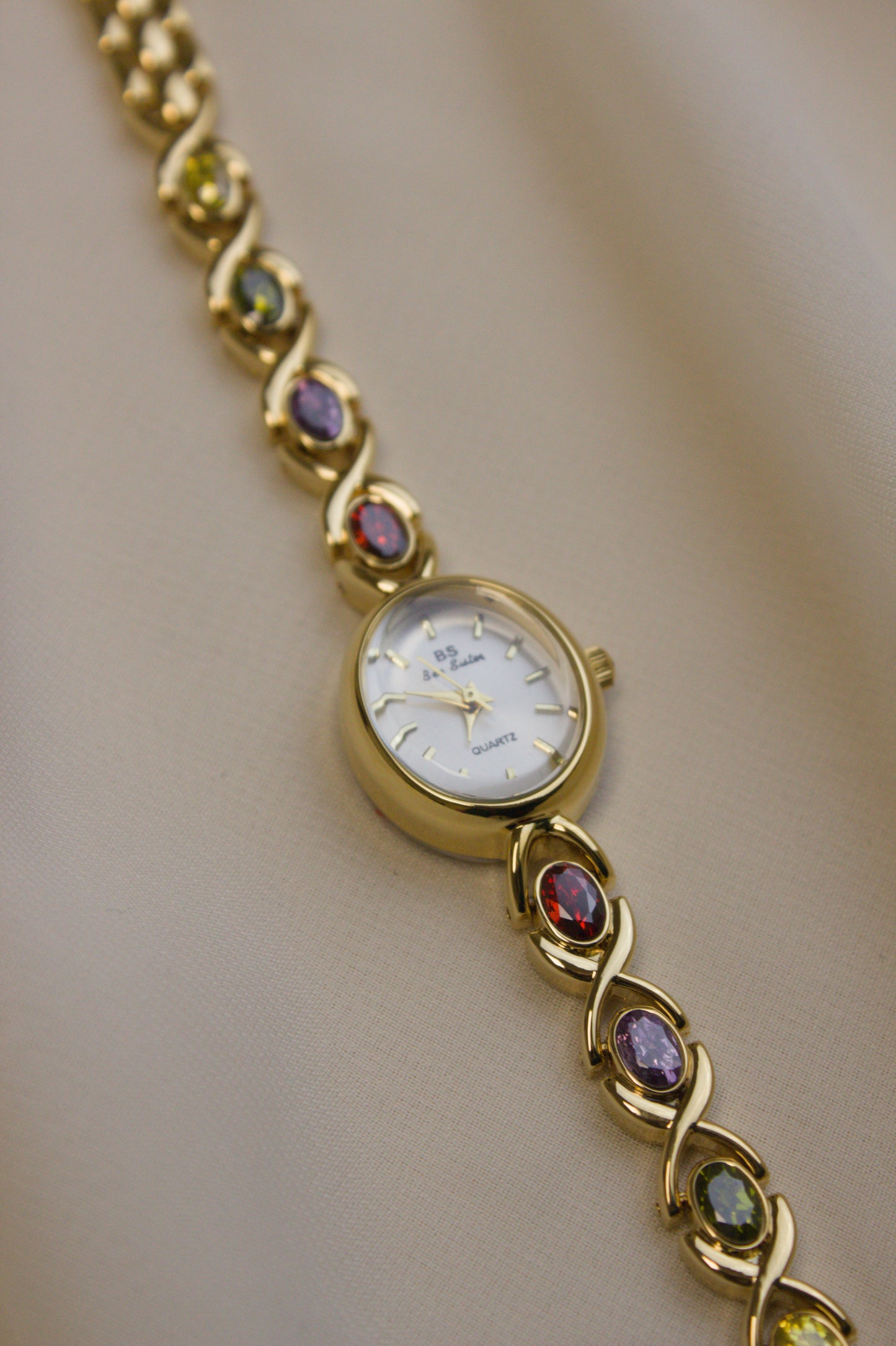 BS Gold Oval Rainbow Infinity-Link Watch (photo 2)