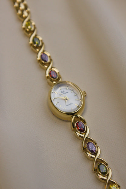 BS Gold Oval Rainbow Infinity-Link Watch (photo 2)