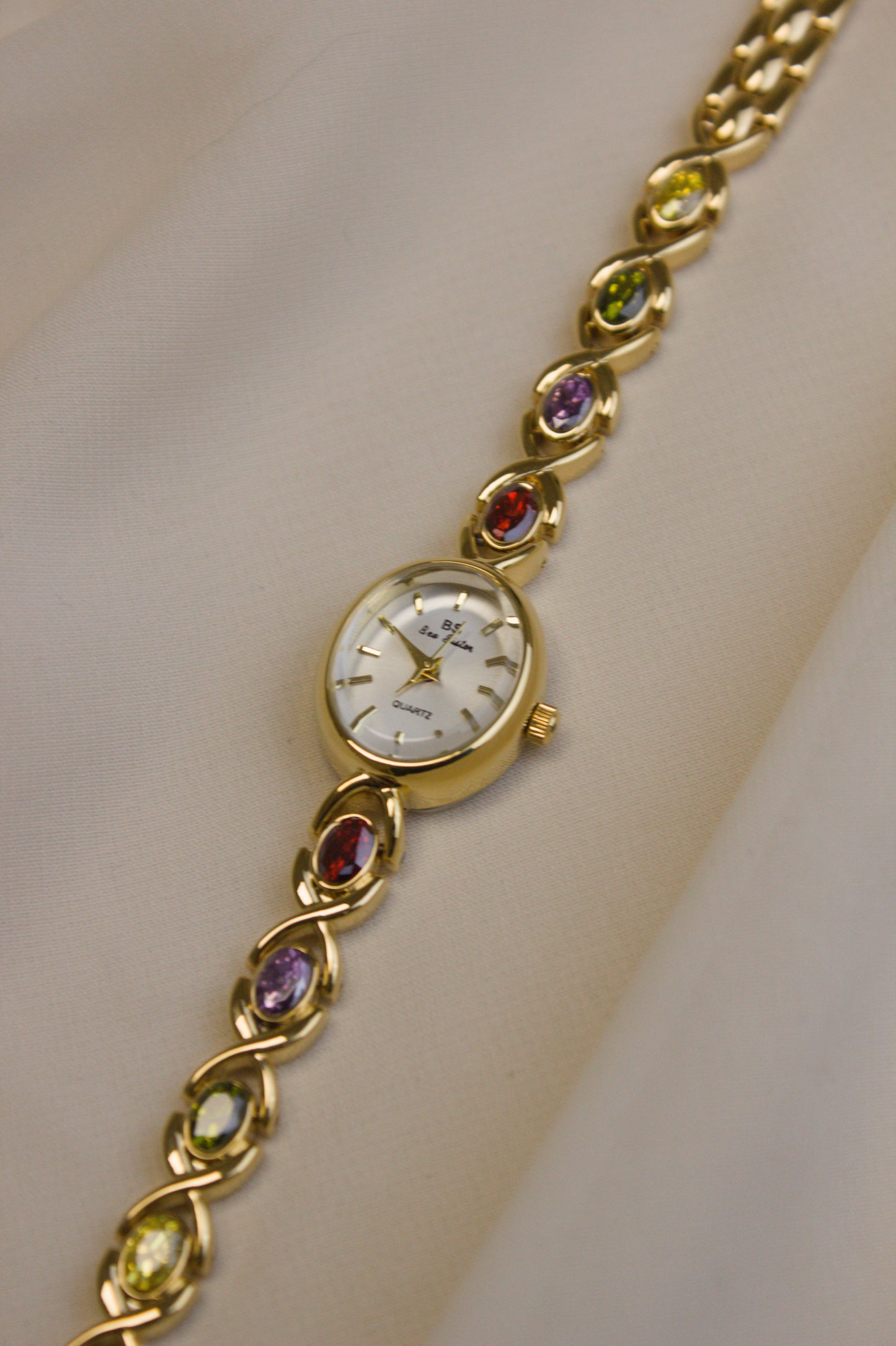 BS Gold Oval Rainbow Infinity-Link Watch (photo 4)