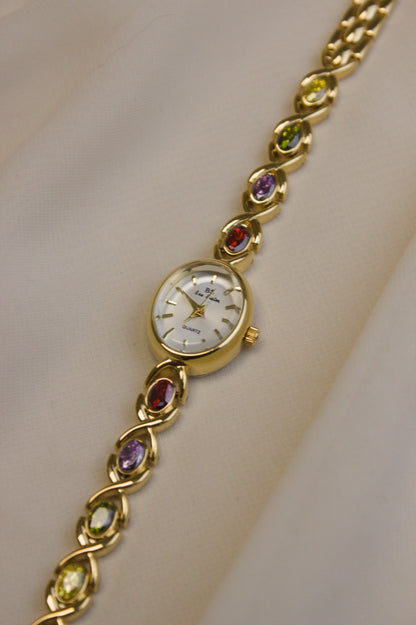 BS Gold Oval Rainbow Infinity-Link Watch (photo 4)