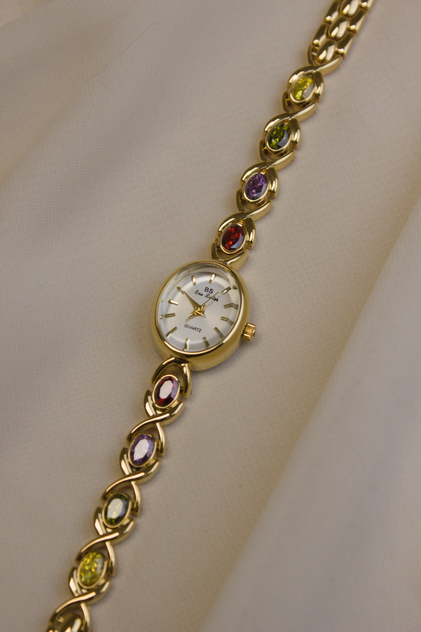 BS Gold Oval Rainbow Infinity-Link Watch (photo 5)