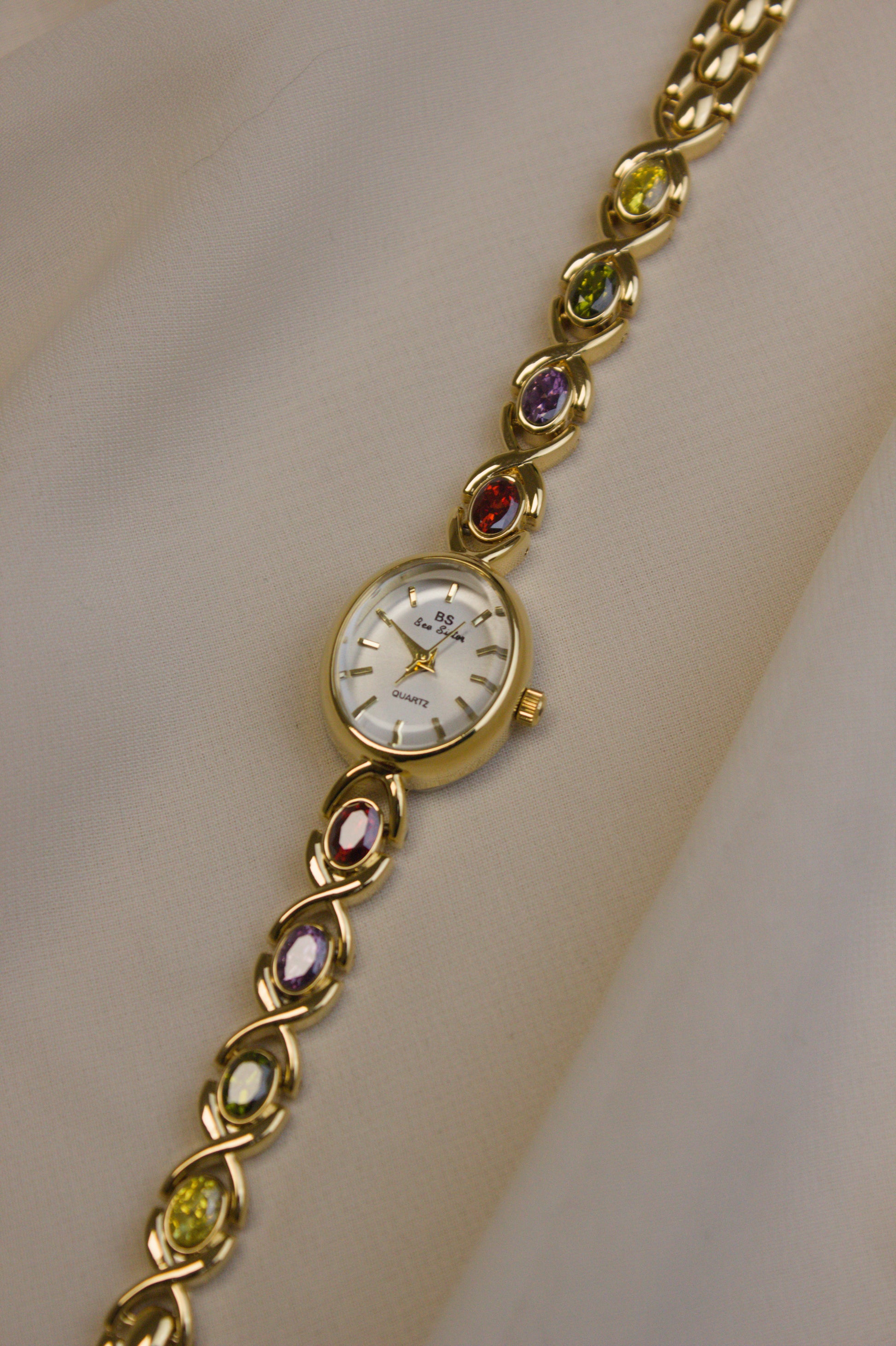 BS Gold Oval Rainbow Infinity-Link Watch (photo 5)