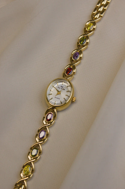 BS Gold Oval Rainbow Infinity-Link Watch (photo 5)