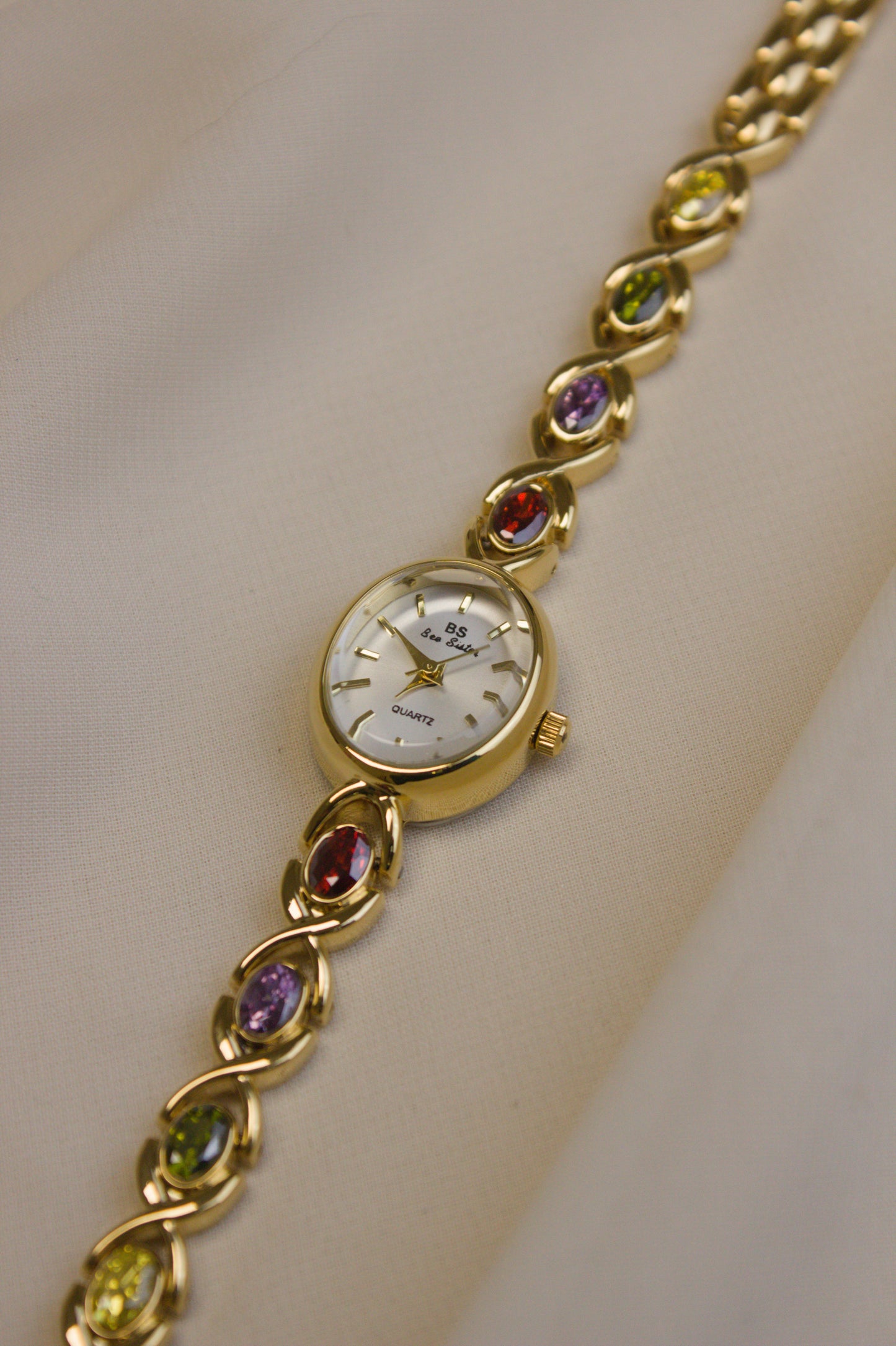 BS Gold Oval Rainbow Infinity-Link Watch (photo 6)