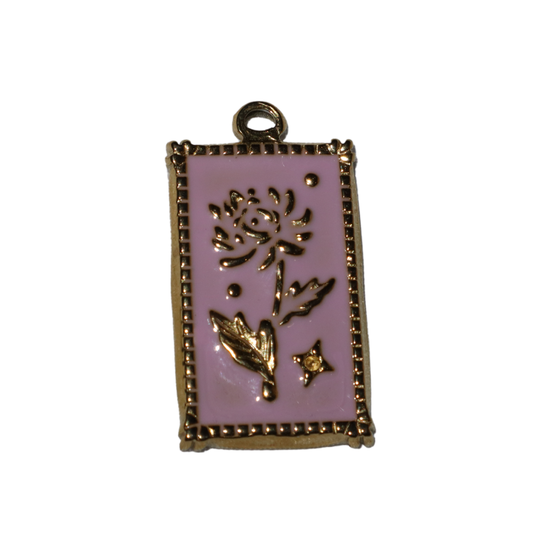 Enamel Flower Frame Charm