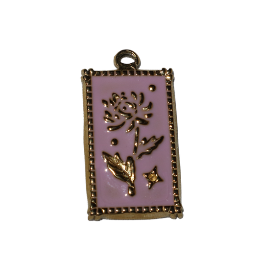 Enamel Flower Frame Charm