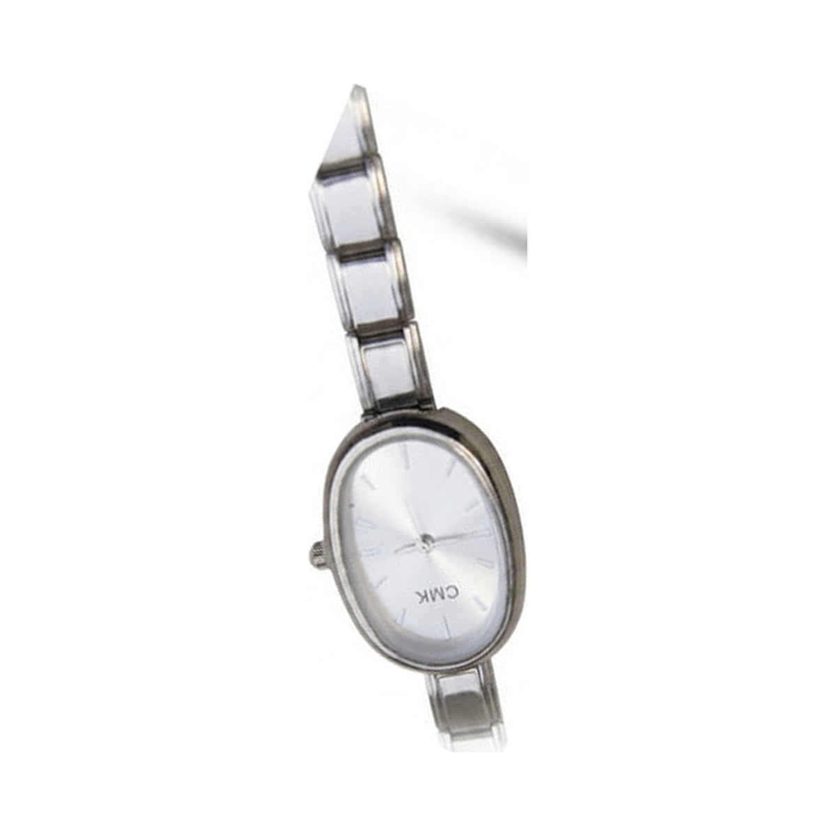 Silver Link Oval White Dial Italian Watch