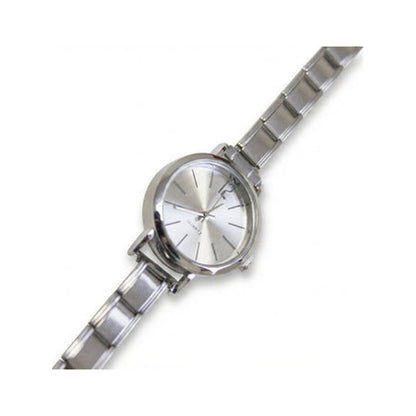 Silver Link Round Silver Dial Italian Watch