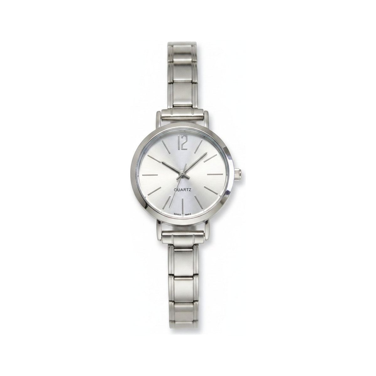 Silver Link Round Silver Dial Italian Watch