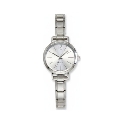 Silver Link Round Silver Dial Italian Watch