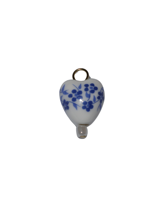 Ceramic Heart Floral Charm