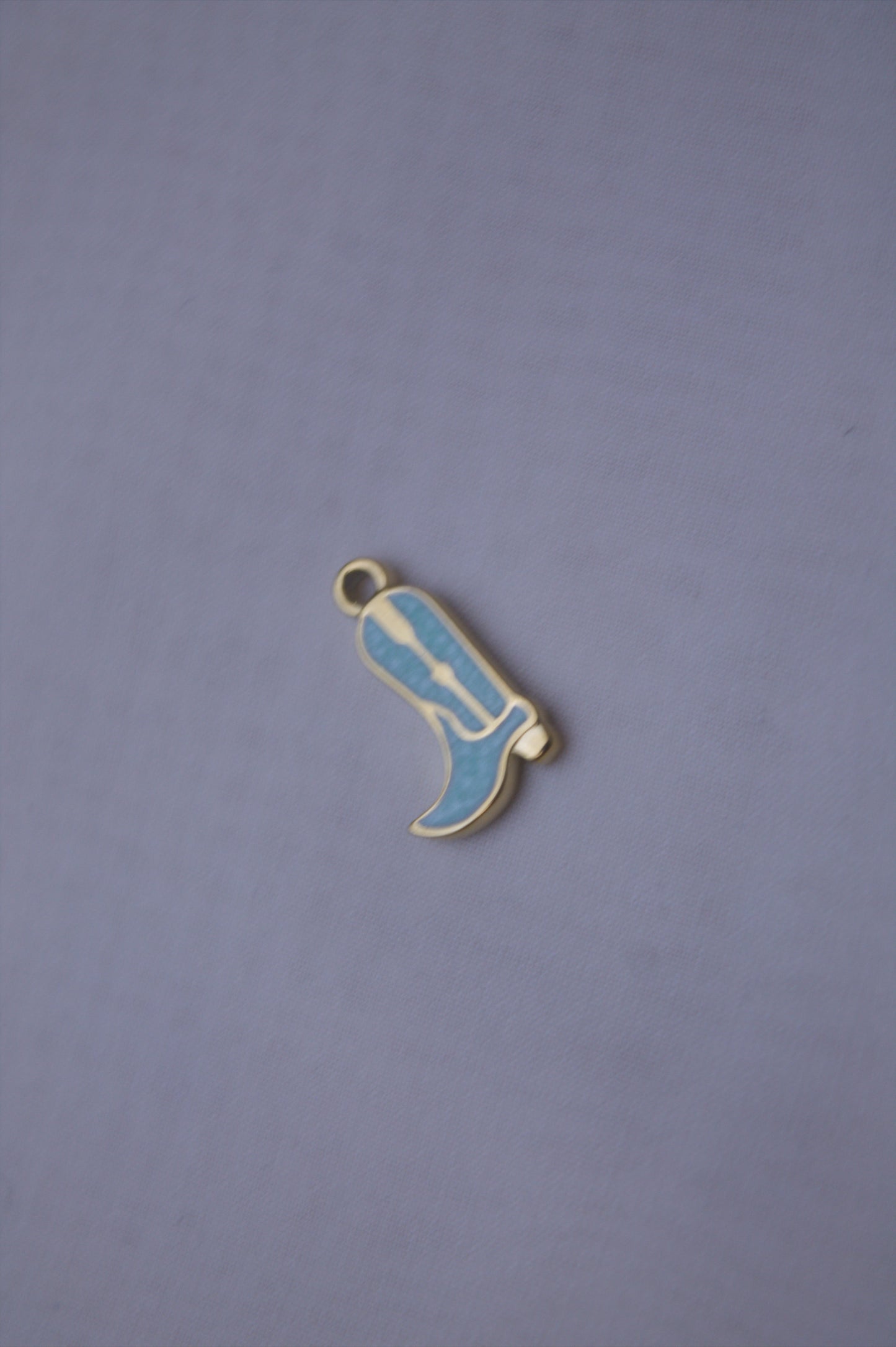 Light Blue Enamel Cowboy Boot Charm