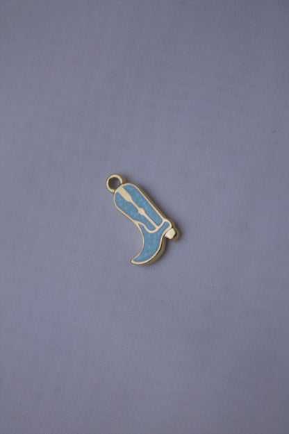 Light Blue Enamel Cowboy Boot Charm