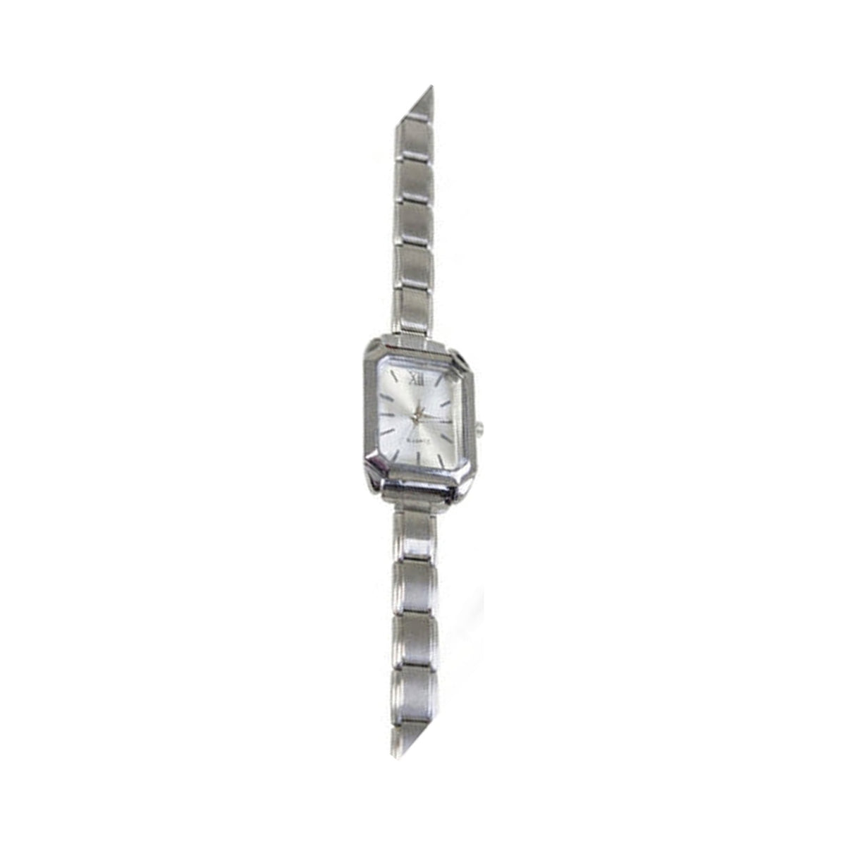 Silver Link Rectangular Silver Dial Italian Watch