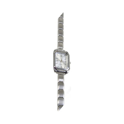 Silver Link Rectangular Silver Dial Italian Watch