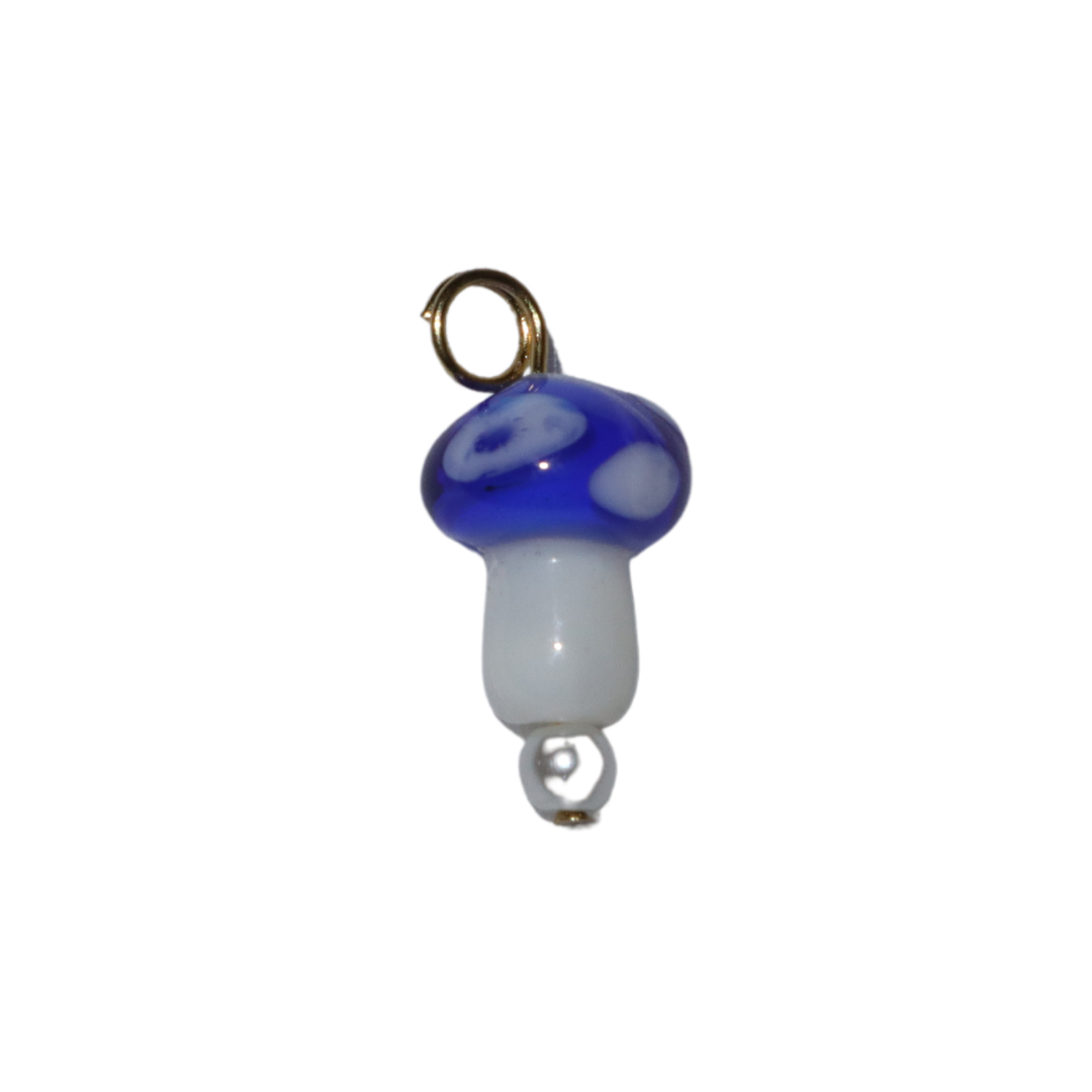 Lampwork Glass Mushroom Charm