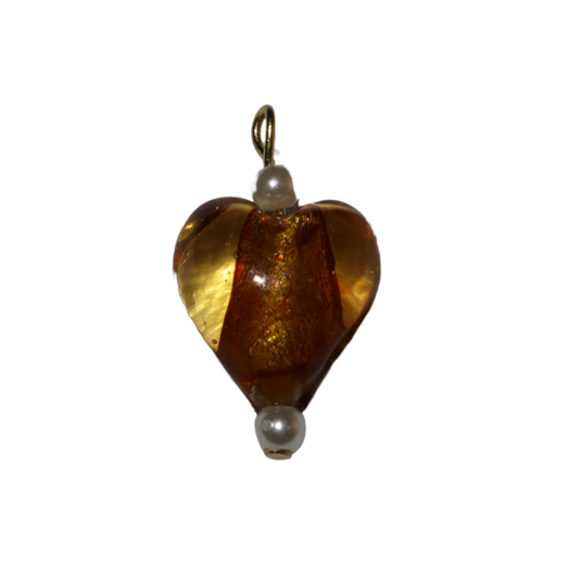 Lampwork Glass Heart Charm