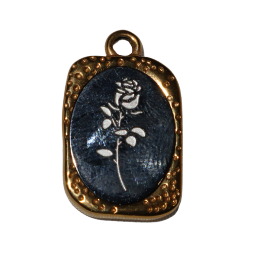 Mixed Metal Rose Charm