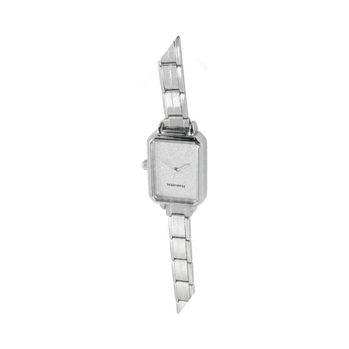 Silver Link Rectangular Glitter Dial Italian Watch
