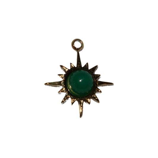 Green Stone Star Charm