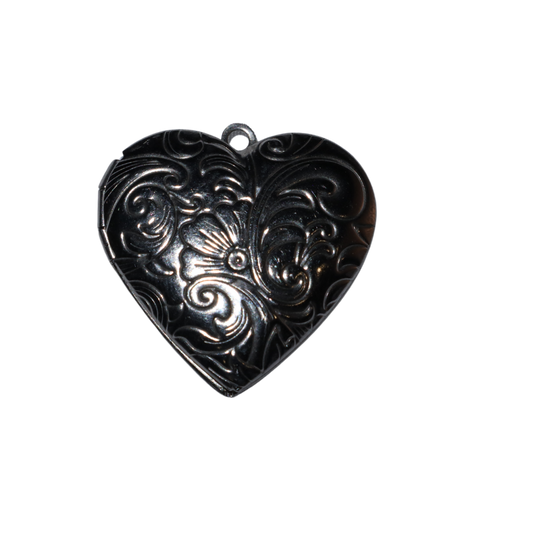 Paisley Print Heart Locket Charm