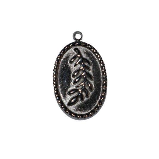 Olive Branch Oval Charm