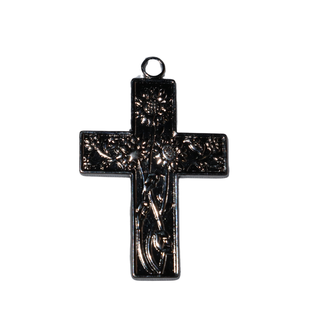 Floral Cross Charm