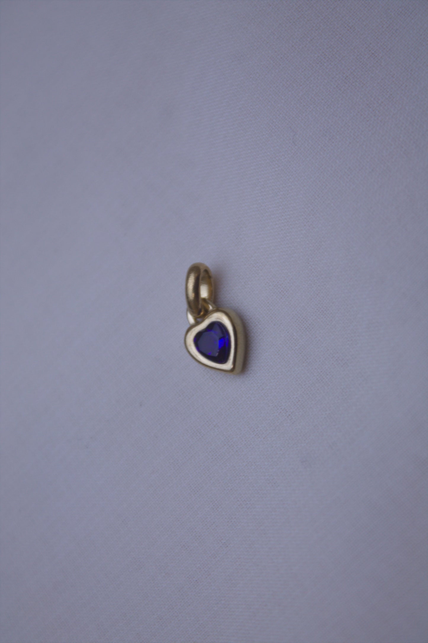 Gold Green Crystal Heart Charm