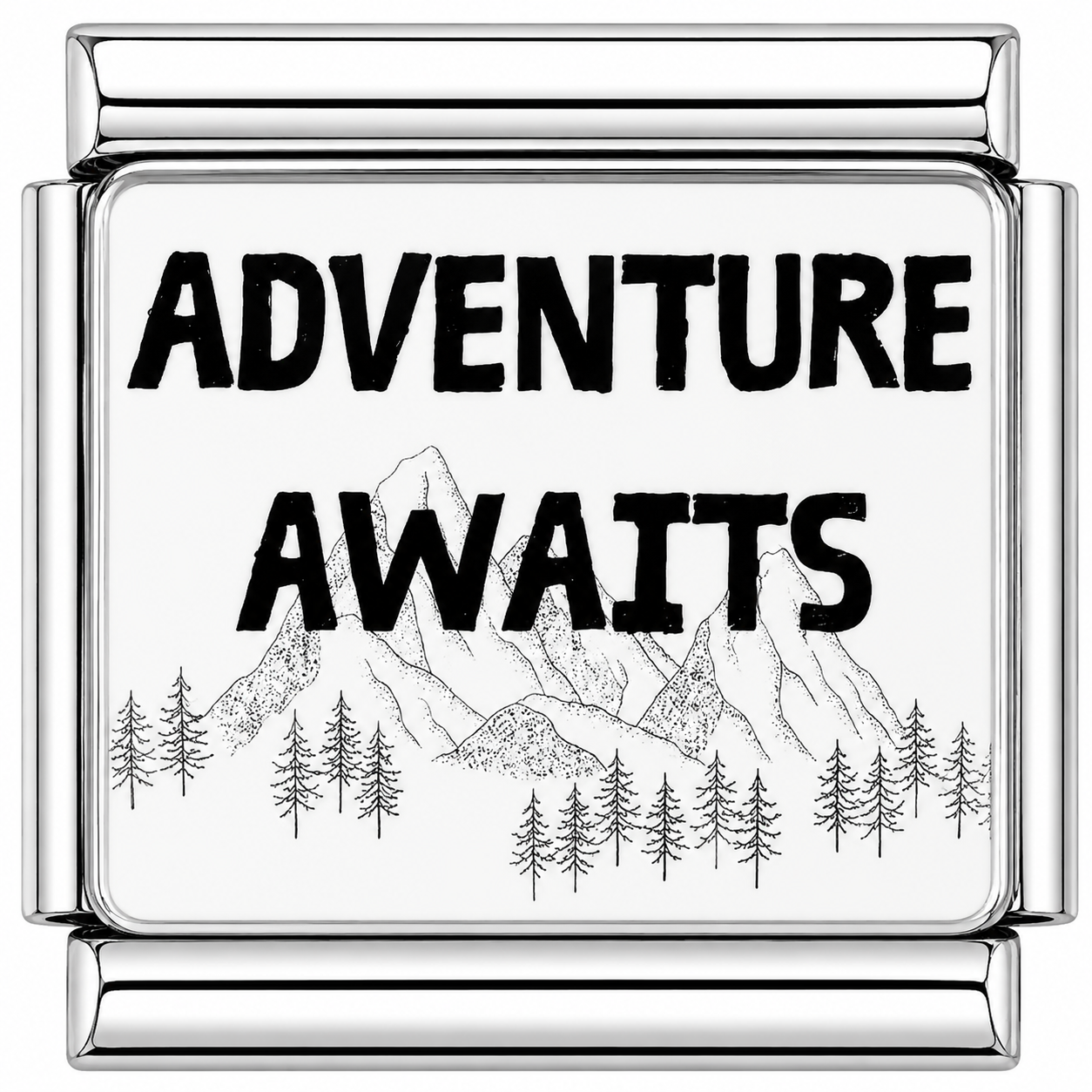 Adventure awaits with mountain Italian Charm — Silver