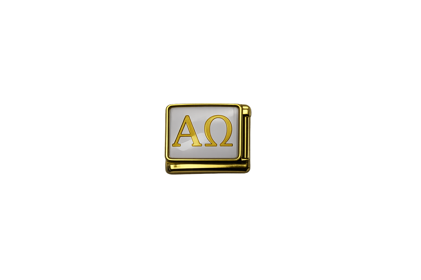 Alpha and Omega Italian Charm — Gold