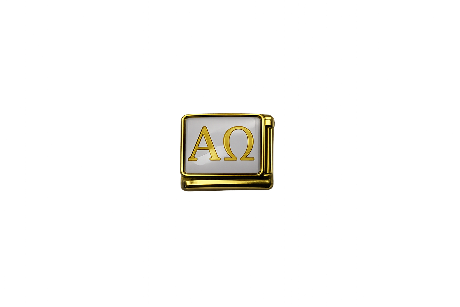 Alpha and Omega Italian Charm — Gold