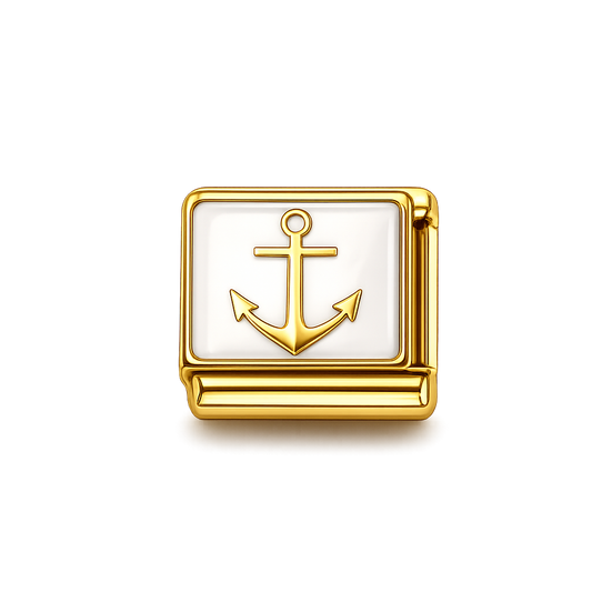 Anchor Italian Charm — Gold