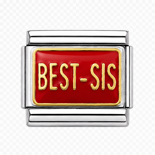 Best sis Italian Charm — Silver