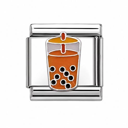 Bubble Tea Italian Charm — Silver