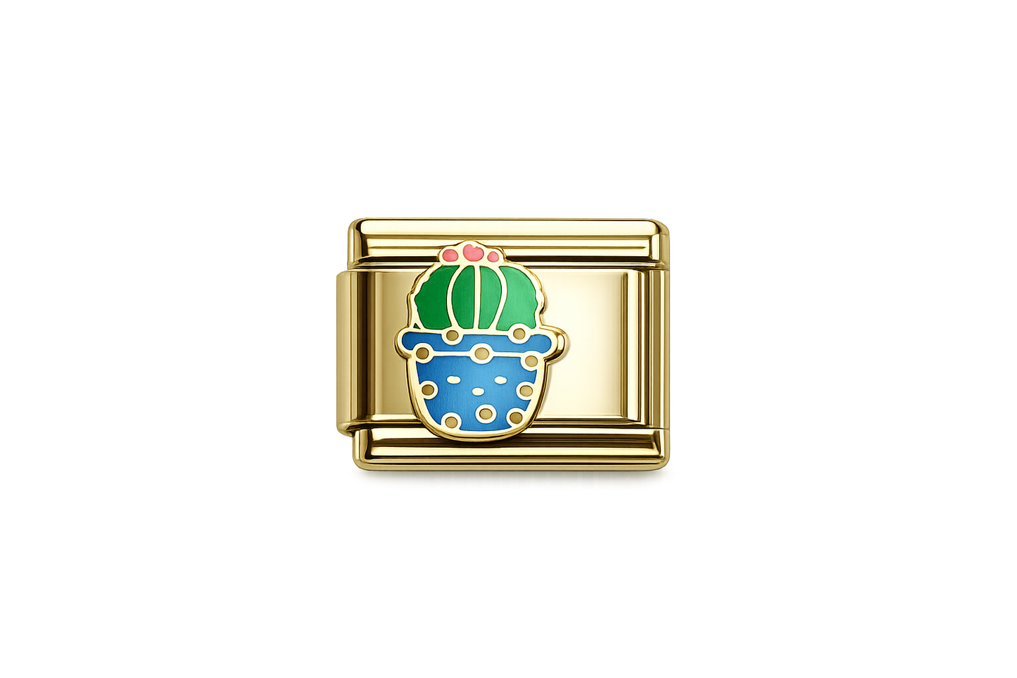 Cactus on Italian Charm — Gold