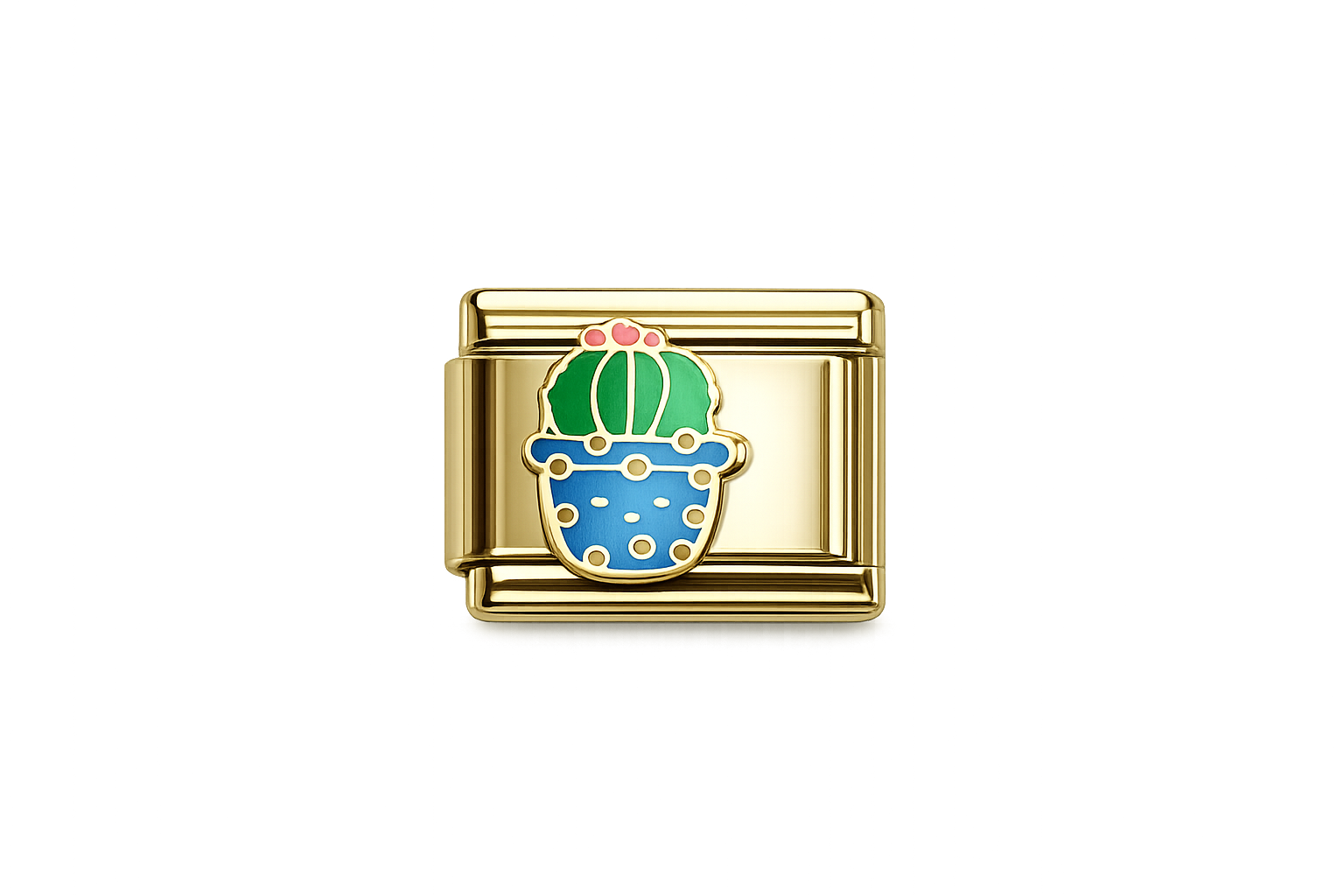 Cactus on Italian Charm — Gold