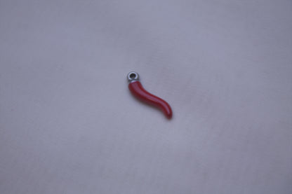 Red Silver Enamel Chilli Pepper Charm